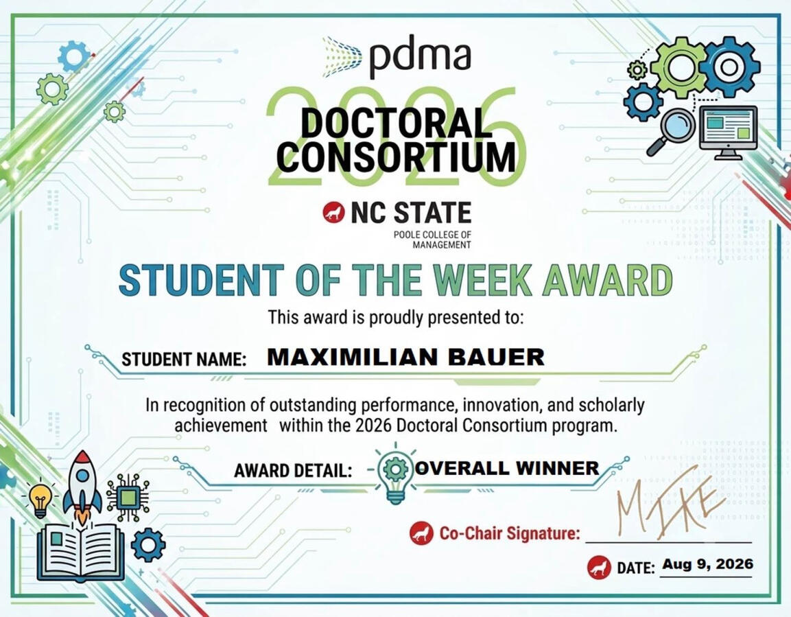 Student of the Week Award - PDMA DC